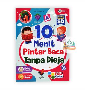 10 Menit Pintar Baca Tanpa Dieja - Buku Latihan Membaca Anak Persiapan Masuk SD - PQS