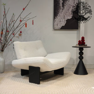Ghế thư dãn EMMI ARMCHAIR MINOTTI nhập khẩu ghế lười đọc sách Retro sofa 3 chân gỗ lông cừu Xanh
