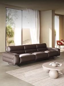 Sofa Genuine Leather Sofa Living Room Big Three-Seat Inline R First Layer Cowhide