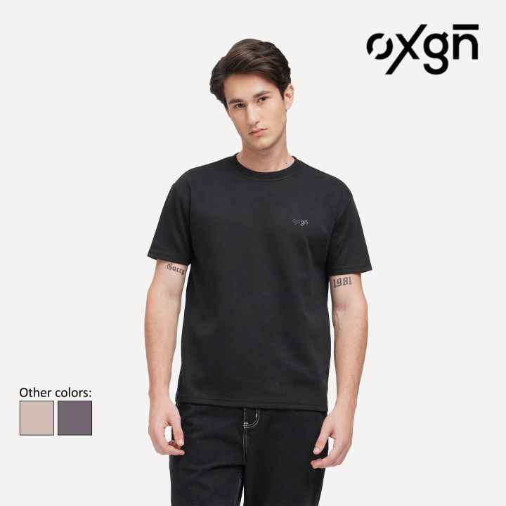 OXGN Basic Logo T-Shirt For Men (Black/Bone/Gray) | Lazada PH
