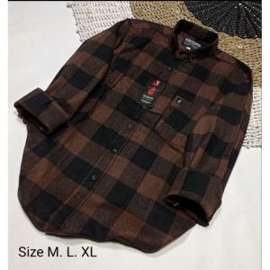 Kemeja Kasual Flanel Bahan Import Pria Lengan Panjang Kemeja Distro