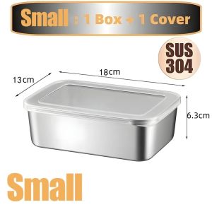 304 stainless steel Fresh Keeping box Food Box insulated storage Lunch picnic BBQ box with lid covered crispertray food container tray