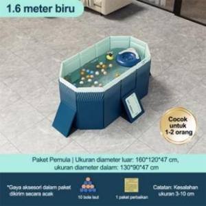 Kolam Renang Anak Jumbo 1.6M / Kolam Renang Anak Anak / Yang Dapat Dilipat / Kolam Renang Anak Lipat Untuk 1-10 Orang Anak Bukan Tiup