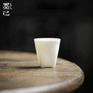 墨己 天圆地方陶瓷单杯主人杯 功夫茶具羊脂玉瓷素烧品茗杯白瓷