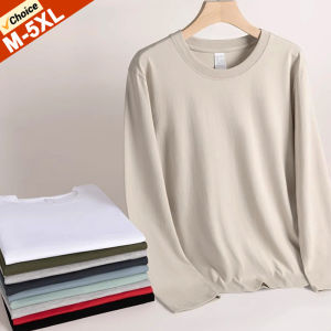 Spring T-Shirts Men Long Sleeves Tee Tops Male Underwear Autumn Solid Cotton Tshirts Plus Size 4XL 5XL Man Clothing Under Shirts