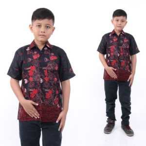 Kemeja Batik Couple Ayah Dan Anak Laki-laki Umur 2 Sampai 10 Tahun Lengan Panjang Dan Pendek Motif Keris Hitam Terlaris