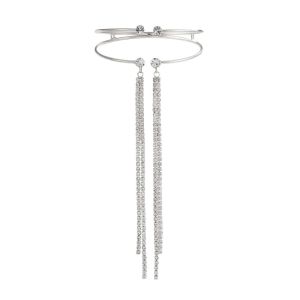 COUPLECOL Rhinestone Upper Arm Cuff Double Layer Tassel Fringe Armlet Adjust Bracelet Gothic Crystal Armband Women