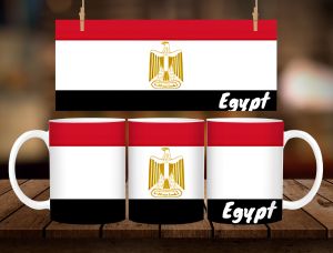 * 1 PC MUG WITH BOX * EGYPT FLAG MUG DESIGN 11oz with BOX SOUVINER MUG