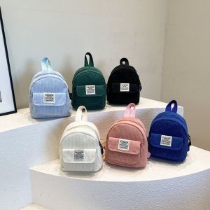 YOCKY Korean Style Corduroy Backpack Handbag Phone Bags Mini  Shoulder Bags Casual Solid Color Women School Bags Girls