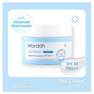 Wardah Lightening Day Cream & Night Cream 30gr Halal BPOM Krim Pemutih Siang Malam Solusi Cerah Alami Setiap Saat