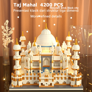 Leiao UT【🔥HOT✔️Ready】Ready 6000pcs Mainan Titanic / Paris Eiffel / Taj Mahal Block Dengan Lampu DIY Building Blocks Besar 3D Puzzle Bricks Toy Nano Blok Mainan Edukasi Anak