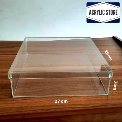 Acrylic Box dengan tutup ukuran sedang / Kotak Akrilik