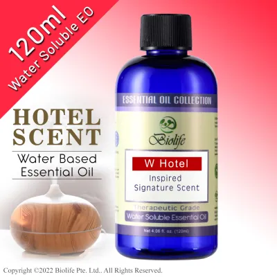 Biolife W Hotel Scent Water Soluble Aromatherapy Essential Oil (120ml). 100% Natural Botanical Extracts. Chemical Free. For use with Aroma Diffusers Air Revitalizers Air Purifiers Humidifiers.