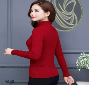 atasan rajut tangan panjang korean style kerah tinggi RH polos sweater turtleneck switer edisi kemerdekaan HUT RI merah putih