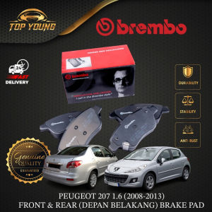 BREMBO PEUGEOT 207 1.6 (2008 - 2013) FRONT & REAR (DEPAN & BELAKANG) FW BRAKE PAD BRAKE SYSTEM ORIGINAL AUTHENTIC