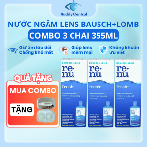 Combo 3 Nước ngâm lens Renu 355ml - Nước ngâm Renu - Renu solution - Bausch & Lomb - USA - Buddy Central