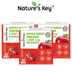【Buy More Save More】Natures Key Apple Cider Vinegar 1000mg Gummies Supports Digestive Health & Daily Wellness Supplement 30 Gummies