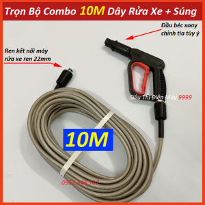 Bộ 10M dây rửa xe và súng xịt - súng rửa xe áp lực cao vòi xịt rửa xe dây xịt rửa áp lực cao Loại Xịn