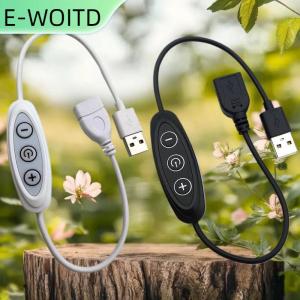 【E-WOITD】 สายไฟหรี่แสง5V 2A 10ระดับ1ชิ้นสำหรับหลอดไฟ LED สายควบคุมความเร็ว3KEY สวิตช์หรี่ไฟ USB