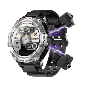 Rainbuvvy T96 MP3+TWS+Smartwatch เสียง AI SIRI ปลุก 3-in-1 รูปลักษณ์หน่วยความจำขนาดใหญ่พิเศษ มีสไตล์และเท่ 1.52 "หน้าจอ IPS การตรวจสอบอัตราการเต้นของหัวใจ นาฬิกาความอดทนยาวนานเป็นพิเศษ