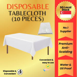 🔥SG SELLER🔥 (10 PIECES per set) Premium Disposable White Tablecloth Set. Water & Oil Proof Anti- Scalding. Picnic/Buffet/Dinner