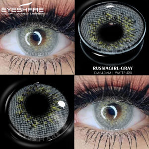 【Bayar Di Tempat】Eyeshare Softlens 1Sepasang RUSSIA GRAY Lensa Kontak Normal Softlens Minus0.00 /Natural Shine brown softlens mata soflen model terbaru 2022