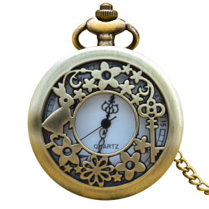 Alice Vintage Pocket Watch Anime Ladies Quartz Pocket Watch Wall Watch Fashion Decoration Kids Holiday Gifts