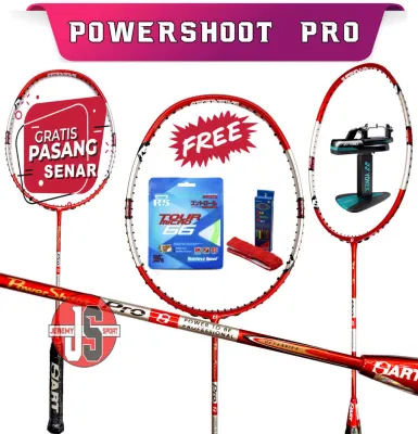 Raket Badminton Hart Powershoot Pro Bonus Senar Rs Micro 66 Dan Grip Karet Roll