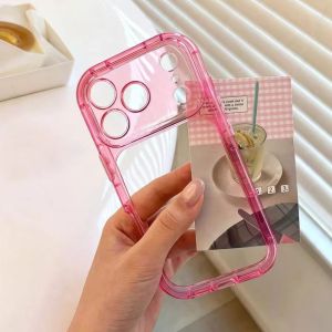 Oval Soap Candy Clear Airbag Shockproof Case For iPhone 18 17 16 15 14 13 12 11 Pro Max Camera Protection Acrylic Back Cover