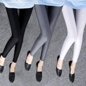 Glossy pants Korean version of high waist wear leggings female Slim was thin