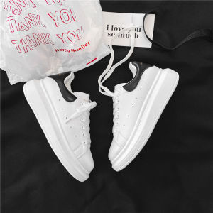 McQueen White Shoes Mens All-Match Platform Height Increasing Casual Sneaker Classic Student Board Shoes Subnet Red Style 8853