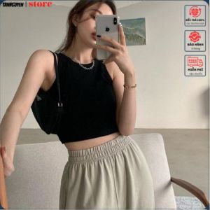 Áo croptop nữ chất cotton - Áo ba lỗ cộc tay dáng ôm mềm mịn Co Giản Mềm Mại Mịn Màng Không phai màu - tannguyen shop