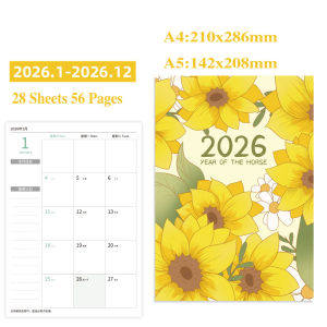 2026 A5/A4 Flowers Calendar Planner Notebook 365 Days Notepad Weekly Goal Habit Tracker Kawaii Agenda Planner Diary Schedules Organizer