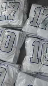 Thêu ép nhiệt đội NFL đội bóng chày MLB đội bóng rổ NBA xưởng thêu áo đấu bán buôn.