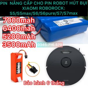 PIN ROBOT HÚT BỤI XIAOMI CÁC LOẠI: ROBOROCK-DREAME-MIJJA-GEN-MOP...( 7000MAH LG/SAMSUNG BẢO HÀNH 9 THÁNG)