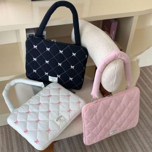 VERMILL Bowknot Laptop Shoulder Bag Large Capacity 11/13/15.6 Inch Tablet Sleeve Case Universal Multifunctional Laptop Handbag