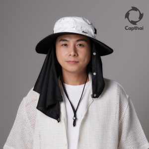 หมวกปีกรอบ กันยูวี พร้อมผ้าปิดหน้า ถอดออกได้ รุ่น Marble LS