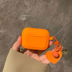 CrashStar Macaron Solid Color Silicone Soft AirPods Case With Heart Pendant For AirPods 1 2 3 AirPods Pro 2 4 InPods 12 i12 Wireless Bluetooth Headphones Headset Earphone Fashion Casing Shockproof Cover Shell Hot Sale