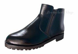 รองเท้าฮาฟ (หนังแท้เฉพาะด้านหน้า) ตำรวจ ทหาร ซิปคู่ พื้นยางดิบเกรดเอ พื้นเย็บ ไม่ลื่น ใส่เหล็กชิดเท้า แนะนำวัดเท้าก่อนสั่ง