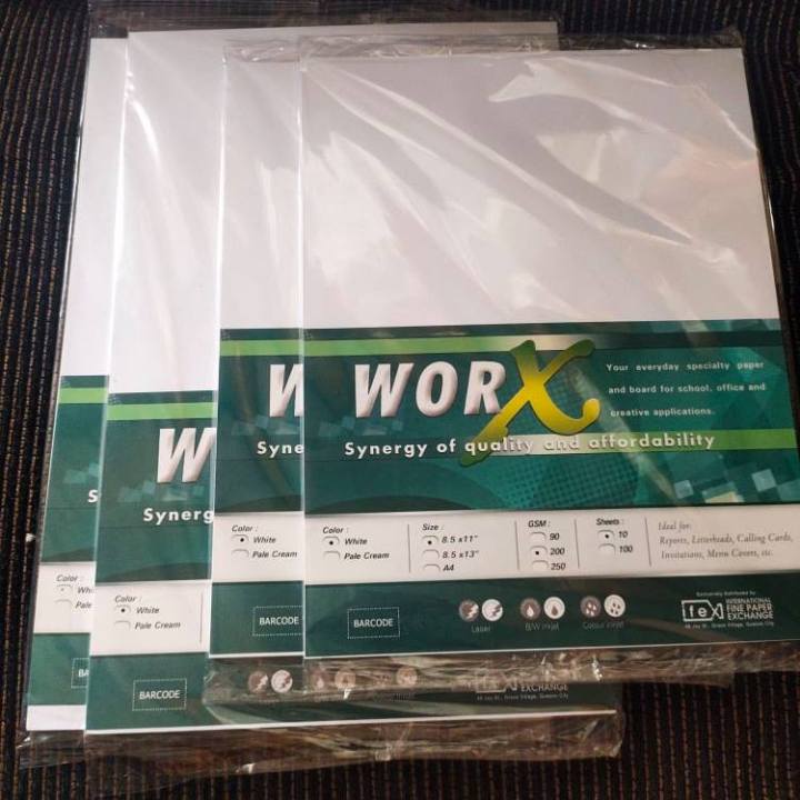 Worx Vellum Board 10 sheets by 2s White 200GSM Lazada PH