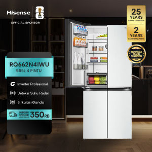 Hisense Kulkas 4 Pintu - RQ662N4IWU - 555L Gross Capacity - Refrigerator - White