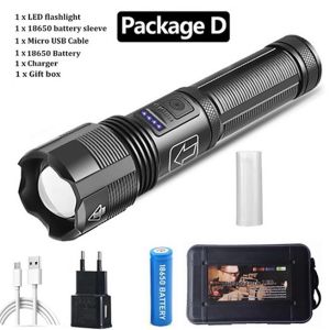 Senter Led Flashlight High Quality XHP70.2 Tactical Hunting Torch Usb Rechargeable Smart Charging Zoomable