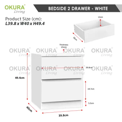OKURA Bigger Size Chest Drawer with 4 Layer Drawer Storage Cabinet Almari Bedroom Living Room