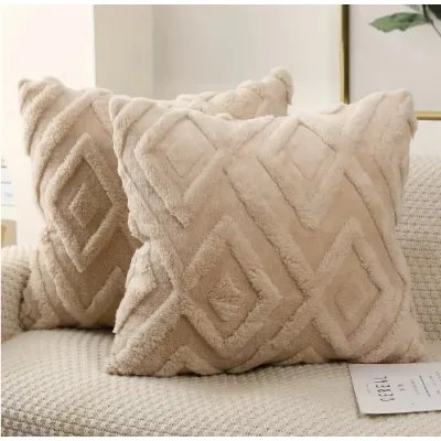 **SG Stock for 40 45cm** Cushion Cover Sofa Cushion Cover 40x40 45x45cm Plush Sofa Pillow Case 30x50cm Two Sided 5 Sizes Square Throw Pillow Case