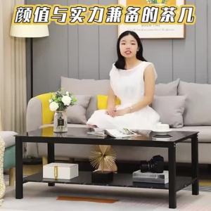 [Cozy ]Coffee Table Tempered Glass Side Table Light Luxury Tea Table Bold Table Legs
