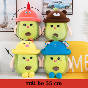 Gấu bông trái bơ đội mũ. thú nhồi bông trái bơ cute mẫu mới nhất 2023