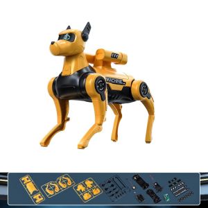 BEIBEI Intelligent Electric Robot Dog Voice Controlled DIY Assembled Simulated Pet Puppy Smart Dialogue Function Intelligent Mechanical Dog Childrens Educational