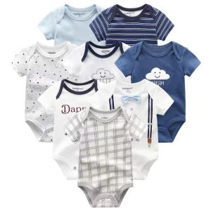 XUXIN 5Piece Baby Boy Multi-Print Bodysuit Onesie Cotton Infant Jumper Clothes Newborn