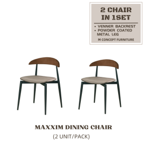 CHF MAXXIM Powder Coated Metal Dining chair Color: Walnut/Natural