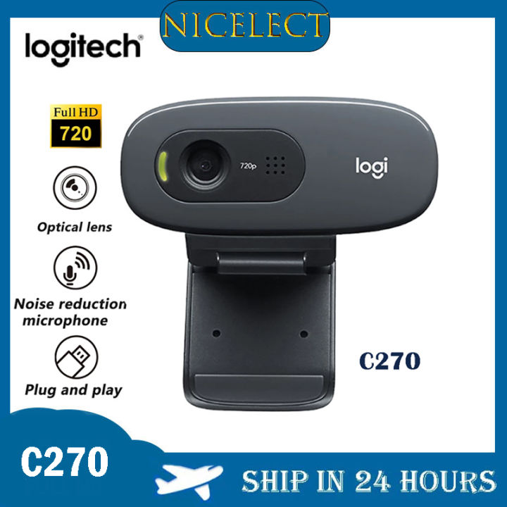 Logitech C270 HD Webcam, HD 720P/30fps,การสนทนาทางวิดีโอแบบจอกว้าง HD ...